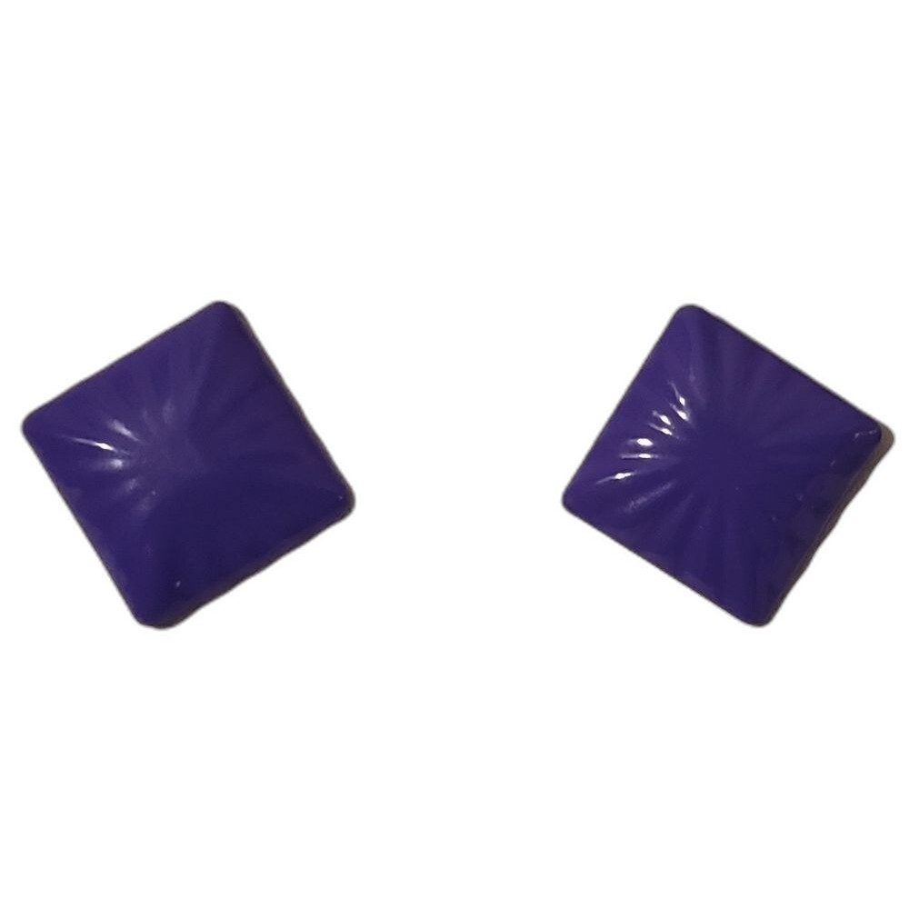 Purple Square Pierced Earrings